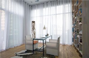 Cortinas en barra en loft