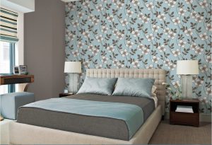 Papel pintado de flores para dormitorio principal