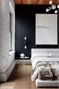 Dormitorio de Loft: Pared pintada en Gis Plomo