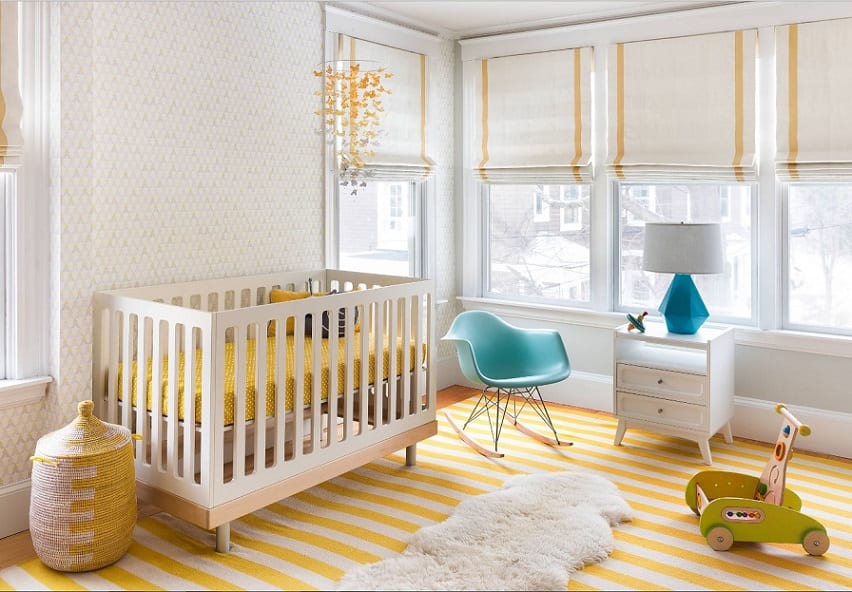 Estores infantiles blancos con cenefas