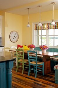 Vestir ventanas de cocina con estores plegables