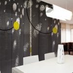Paneles japoneses estampados en restaurante