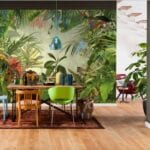 Mural vegetación jungla en comedor