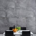 Papel pintado gris oscuro salón