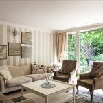 Papel pintado rayas salón