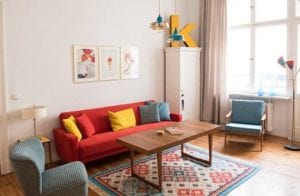 Kilim en salon vintage