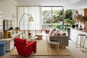 Cortinas con banda inferior de otra tela