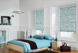 estores enrollables estampados dormitorio moderno